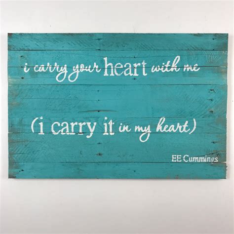 I Carry Your Heart With Me Ee Cummings Poem Quote Wall Hanging Etsy