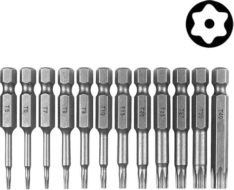 11 Pack 75mm Torx Head Screwdriver Bit 14 Inch Hex Shank T6 T40 Star Screwdriver Tool Kit With