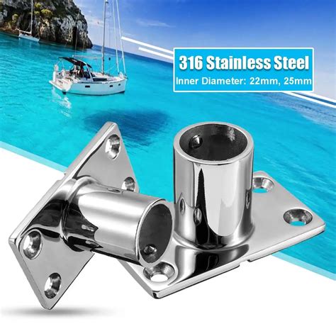 316 Stainless Steel Boat Tube Pipe Base Marine Boat 90° Railing Handrail Fitting Rails Pipe Base