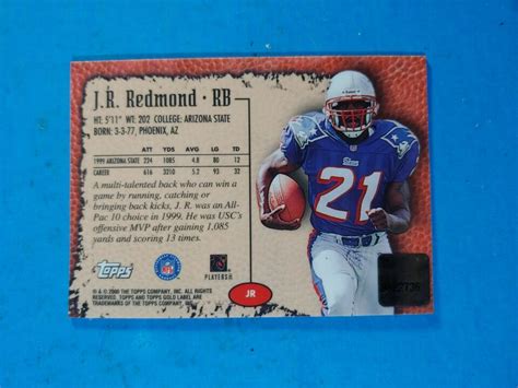 Topps Gold Label Rookie Autographs J R Redmond Nm Mt Or Better Ebay