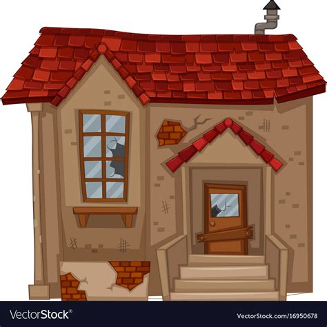 Old House With Red Roof Royalty Free Vector Image