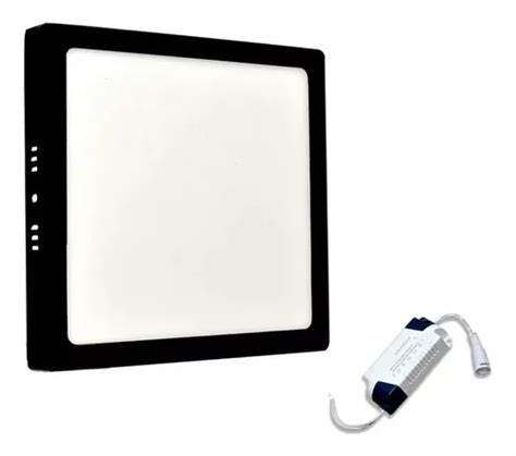 Lámpara de techo LED superpuesta negra Bivolt 18 W 22 x 22 colores