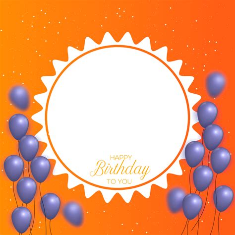 Birthday congratulations photo frame design with balloons 20574309 PNG