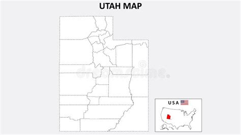 Esquema Del Mapa De Utah El Vintage Descubre El Mundo Ilustración del