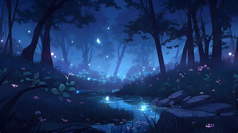 Night Fairycore Forest Desktop Wallpaper Fairycore Wallpaper K