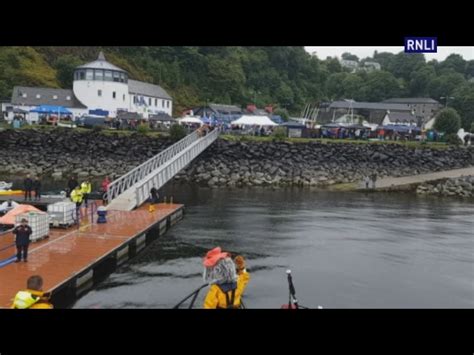 Tobermory Lifeboat Piped Into Lifeboat Day 2018 With Tobermory Womble