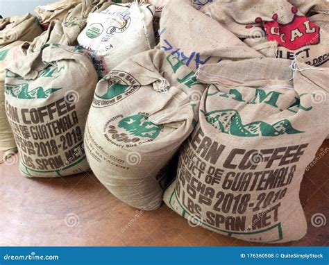 Burlap Coffee Bean Bags Stock Photo Image Of Decaf 176360508