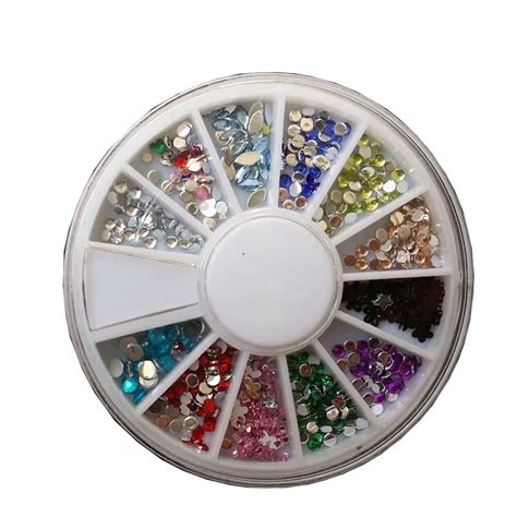 3d Ruota Gems Zubehör DIY Rad 12 Farbe Acryl Runde Mix Glitter Kristall