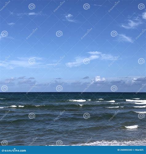 Beautiful Blue Sky And Ocean Whitecaps Stock Image Image Of Whitecaps