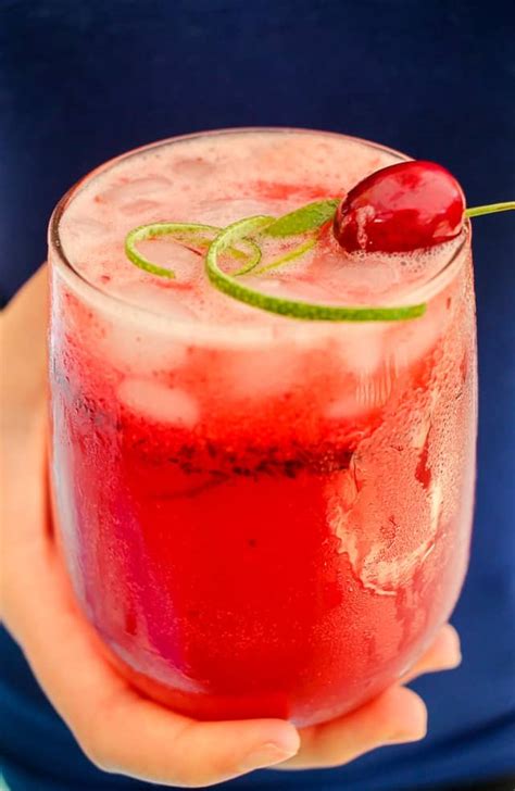 Sparkling Cherry Lime Cocktail A Turtles Life For Me