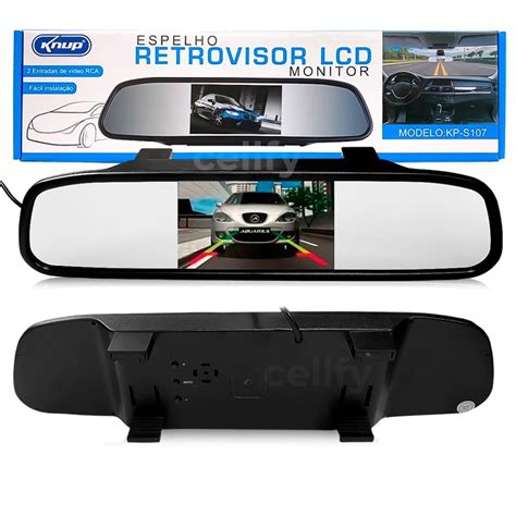 Espelho Retrovisor Visor De C Mera De R E Monitor De V Deo Lcd Em