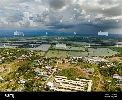 Aquaculture Fish Farm Near The Village In The Philippines Blue Sky