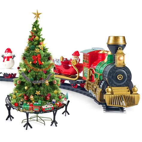 Christmas Train Set Train Toy Set Track Elevated With Locomotive Santa