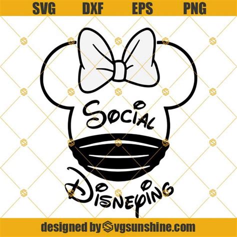 Minnie Social Disneying Face Mask Svg Disney Covid Svg Minnie Mouse