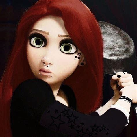 Red Haired Rapunzel Punk Disney Princesses Goth Disney Punk Disney