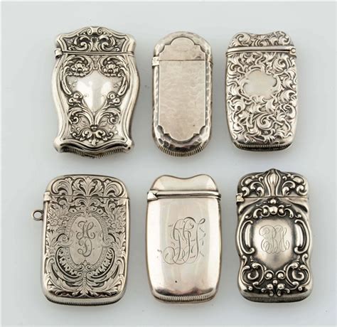 Lot Detail Lot Of 6 Vintage Sterling Silver Match Safes