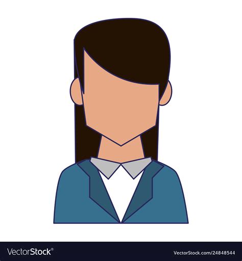 Businesswoman Profile Faceless Avatar Blue Lines Vector Image