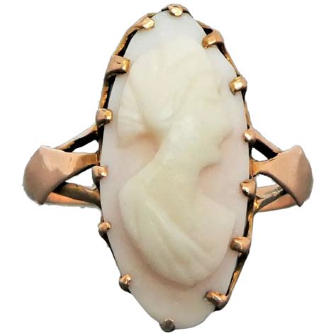 Beryl Lane Antique Edwardian 9ct Rose Gold Cameo Ring