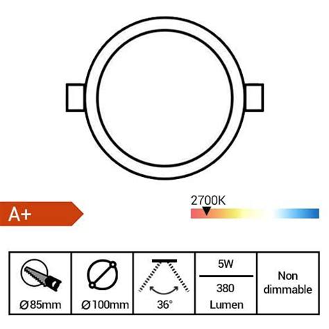 Spot Led Encastrable Et Orientable Gu W K Blanc Elec