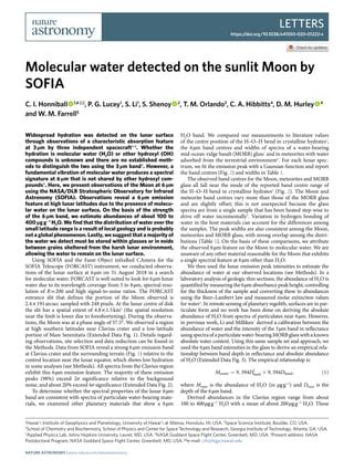 Molecular Water Detected On The Sunlit Moon By SOFIA PDF