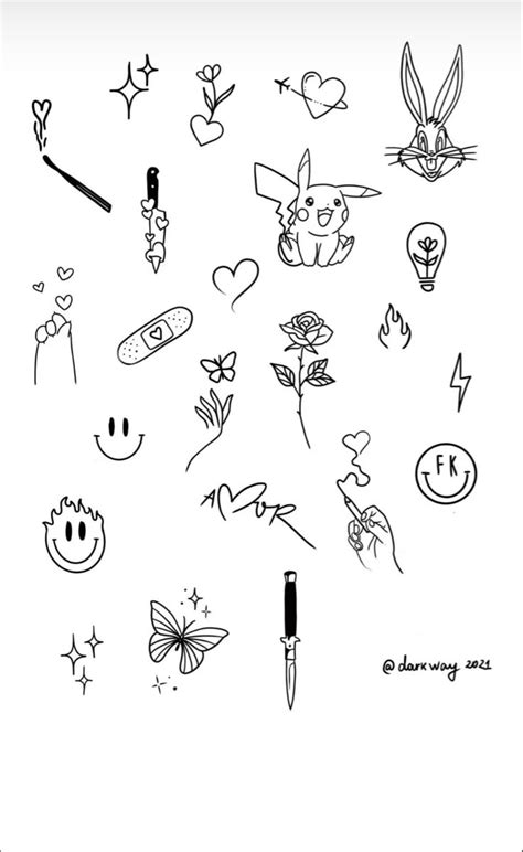 An Ink Drawing Of Many Different Things In Black And White With The