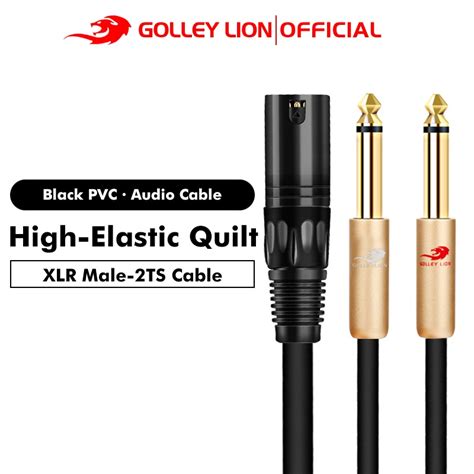 Golley Lion Xlr Pin Male To Double Mm Ts Male Y Splitter