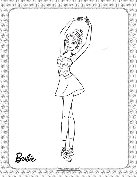 Printable Ballerina Barbie Coloring Page | Ballerina coloring pages ...