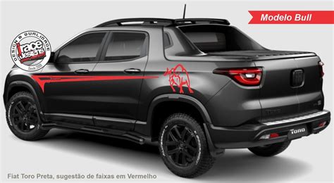 Kit Adesivo Faixa Lateral Fiat Toro Mod Bull Jrace