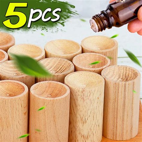 1 5pcs Mini Wooden Essential Oil Diffuser Wood Aroma Fragrance Oil