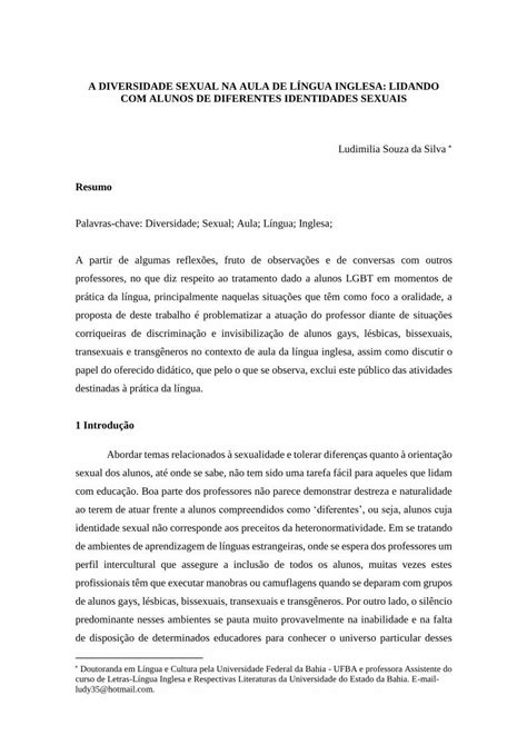 PDF A DIVERSIDADE SEXUAL NA AULA DE LÍNGUA PDF filetransexuais e