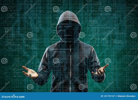 Dangerous Hacker Stealing Data Security Concept Stock Photo