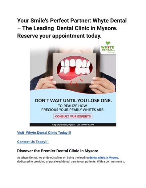 Ppt Your Smile S Perfect Partner Whyte Dental The Leading Dental Clinic In Mysore