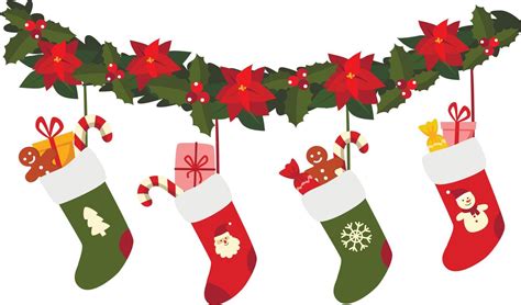 Hanging Christmas Socks With Presents 16240164 Vector Art At Vecteezy