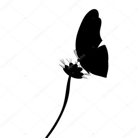 Silhouette Flower Butterfly Vector : Free flower butterfly silhouette ...