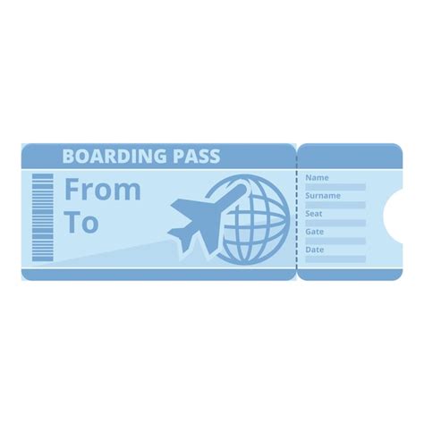 Global Boarding Pass Symbol Karikatur Von Global Boarding Card Vektor Ikonen Für Webdesign