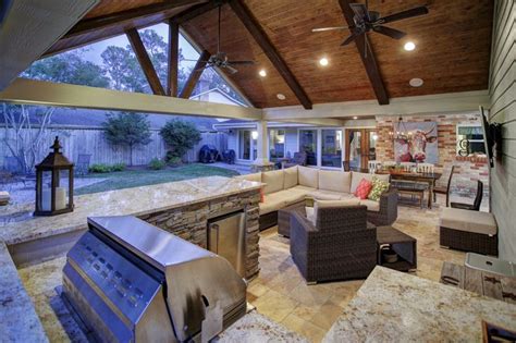 Outdoor Living And Remodeled Garage In West Memorial Texas Custom