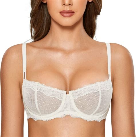 Dobreva Women S Sexy Lace Unlined Underwire Balconette See Through