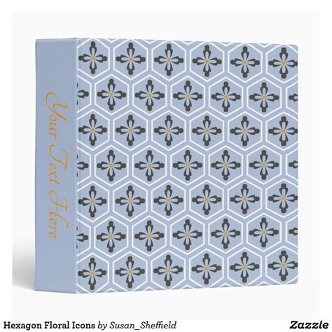 Hexagon Floral Icons Ring Binder Zazzle Binder Design Custom