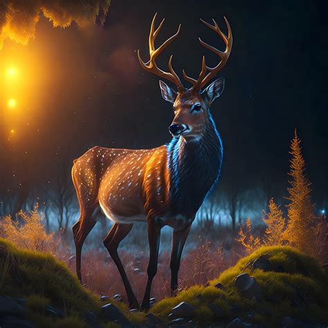 Download Deer Night Horns Royalty Free Stock Illustration Image