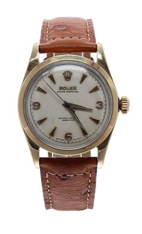 Rolex Oyster Perpetual Chronometer Bubble Back Gold Capped And