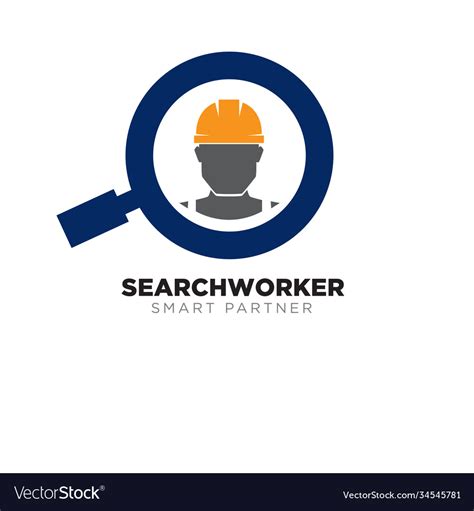 Worker Search Logo Designs For Construction Vector Image