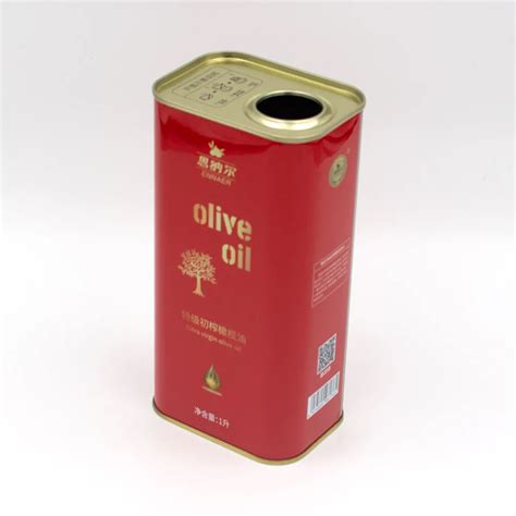 Custom 1l Food Grade Metal Olive Oil Tin Can Whit Plastic Spout Cap