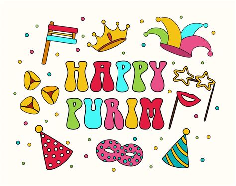 Happy Purim Wish Congratulations Card For Jewish Holiday