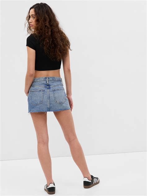 Low Rise Denim Mini Skirt Gap