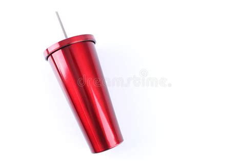 Stainless Steel And Tumbler Cup Isolated On White Background Stock