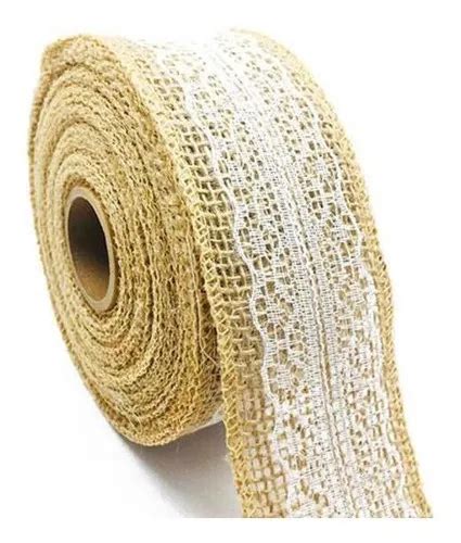 Fita De Juta Renda 6cm Larg X 9 5m Natural MercadoLivre