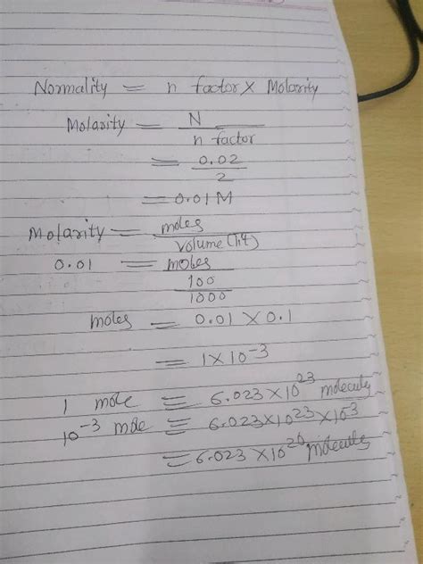 5 Number Of Oxalic Acid Molecules In 100 Ml Of 002 N Oxalic Acid Are