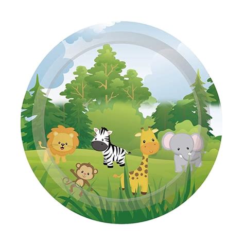 Buy Cieovo Jungle Safari Animal Friends Birthday Party Supplies Pack