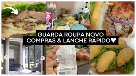 ESCOLHEMOS O GUARDA ROUPA NOVO COMPRAS DE MERCADO LANCHE FEITO EM