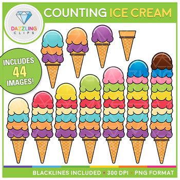 Counting Ice Cream Scoops Clip Art By Dazzling Clips TpT